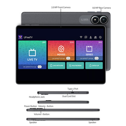 Ufree Streaming tablet M3/M1   12-inch/11-inch tablet PC with 5G dual-band Wi-Fi 6 and Android 14/15 operating system.