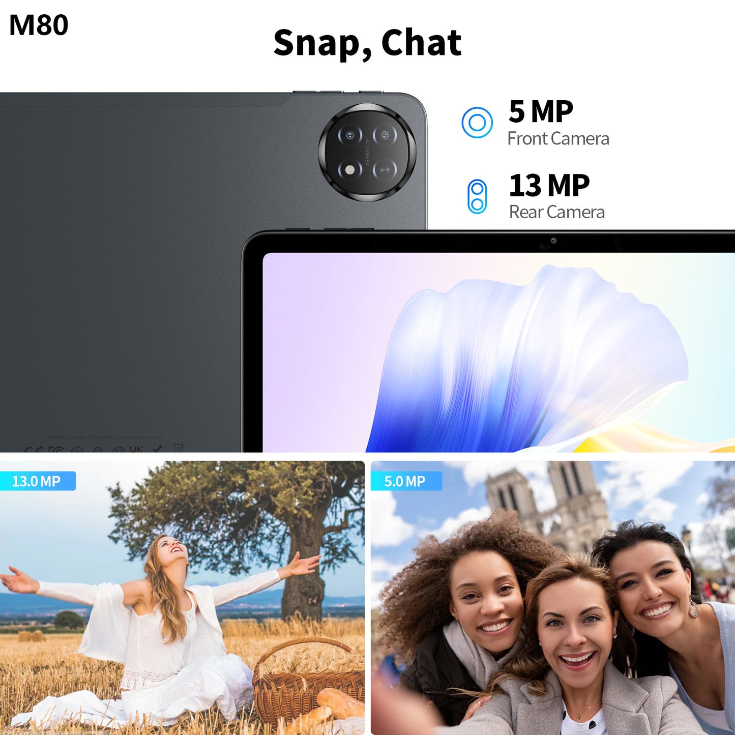 Ufree Streaming tablet M60/M80 11-inch /12- inch tablet  with a keyboard, mouse, protective case, stylus, octa-core processor, 8000mAh battery,  IPS high-definition display, and supports WiFi 5G dual-band  Android 15 operating system