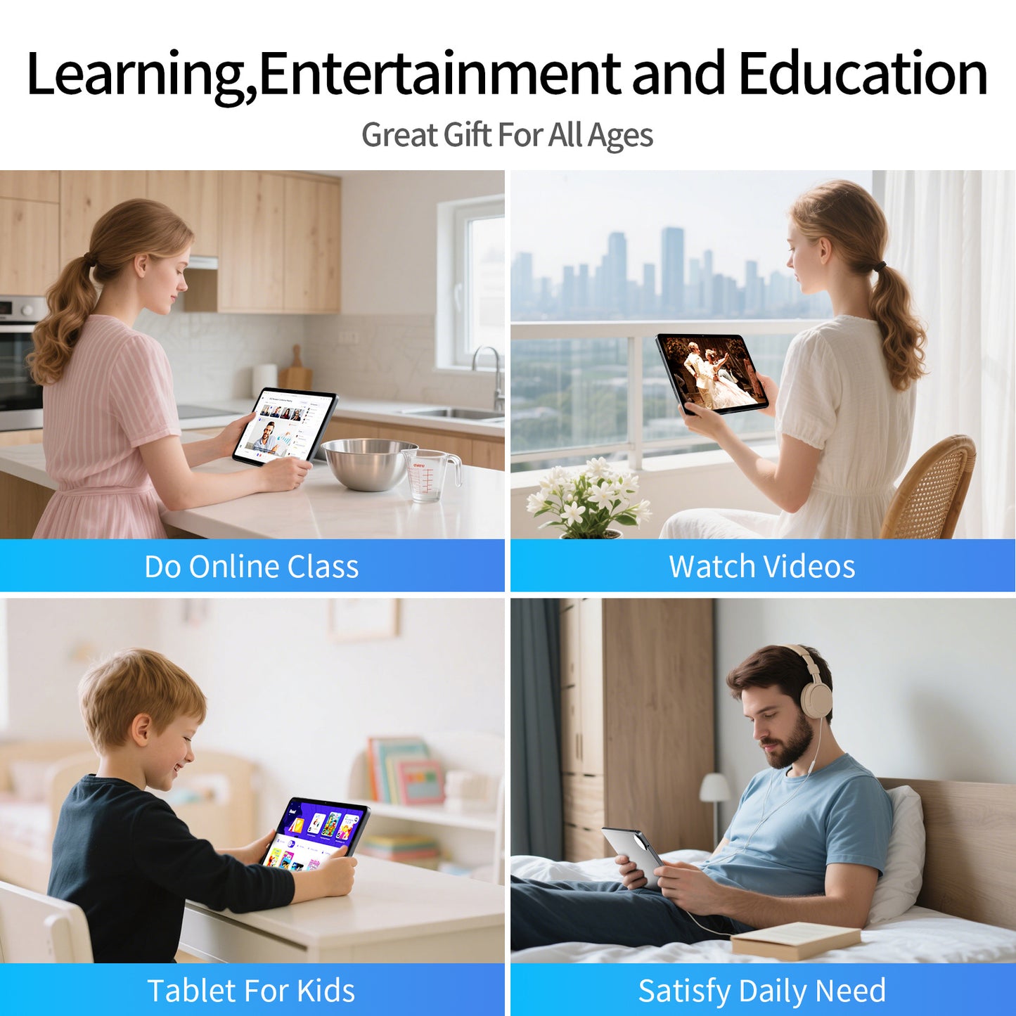 Ufree Streaming tablet M3/M1   12-inch/11-inch tablet PC with 5G dual-band Wi-Fi 6 and Android 14/15 operating system.