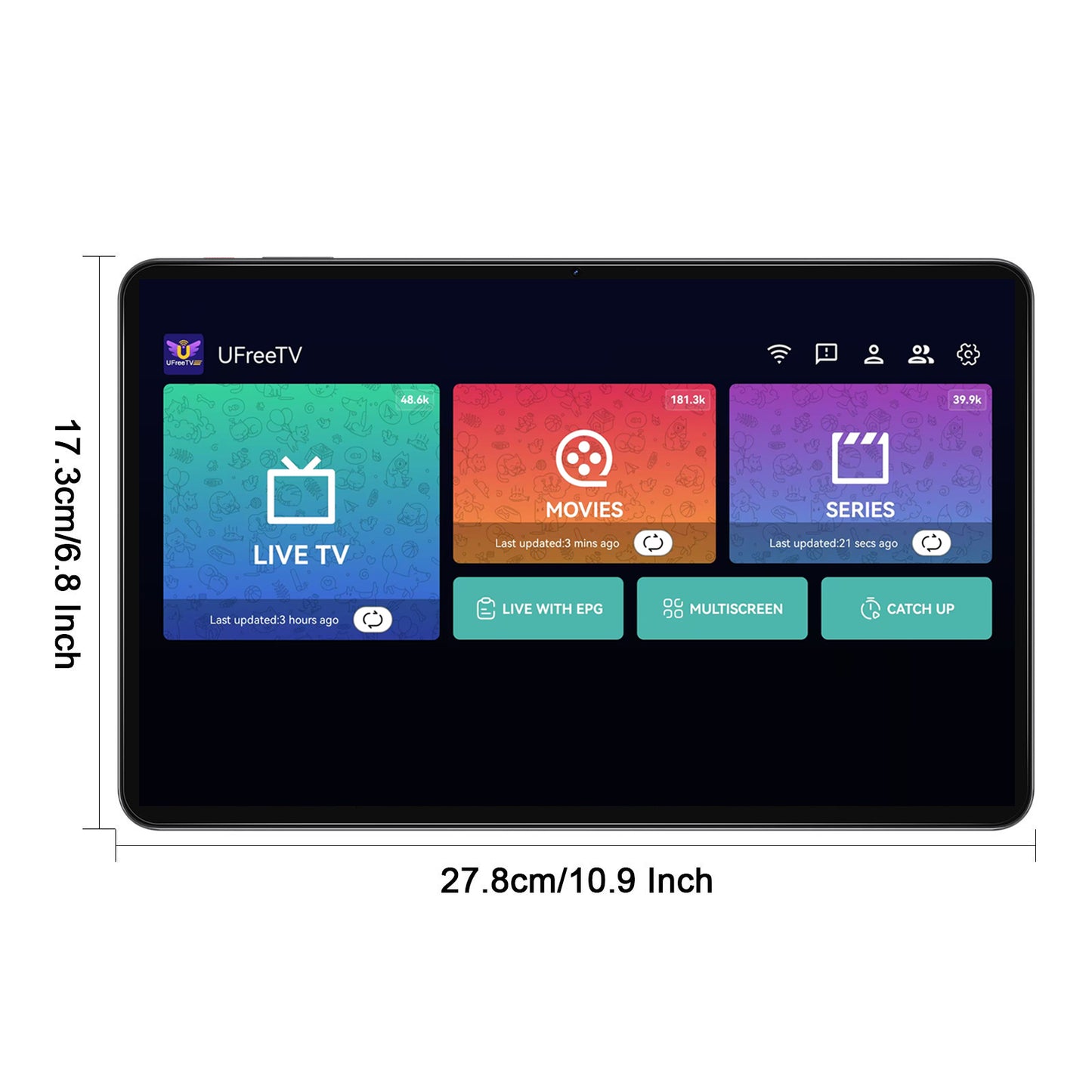 Ufree Streaming tablet M3/M1   12-inch/11-inch tablet PC with 5G dual-band Wi-Fi 6 and Android 14/15 operating system.